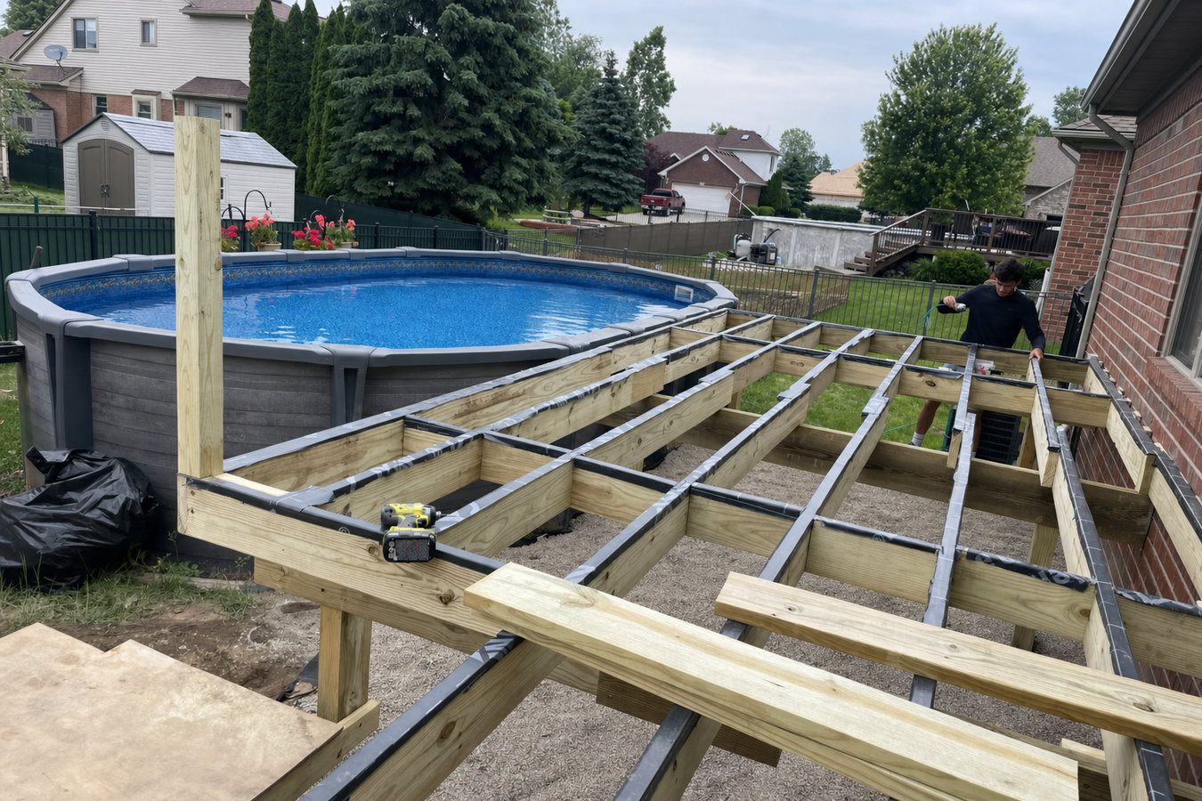 Pool deck construction